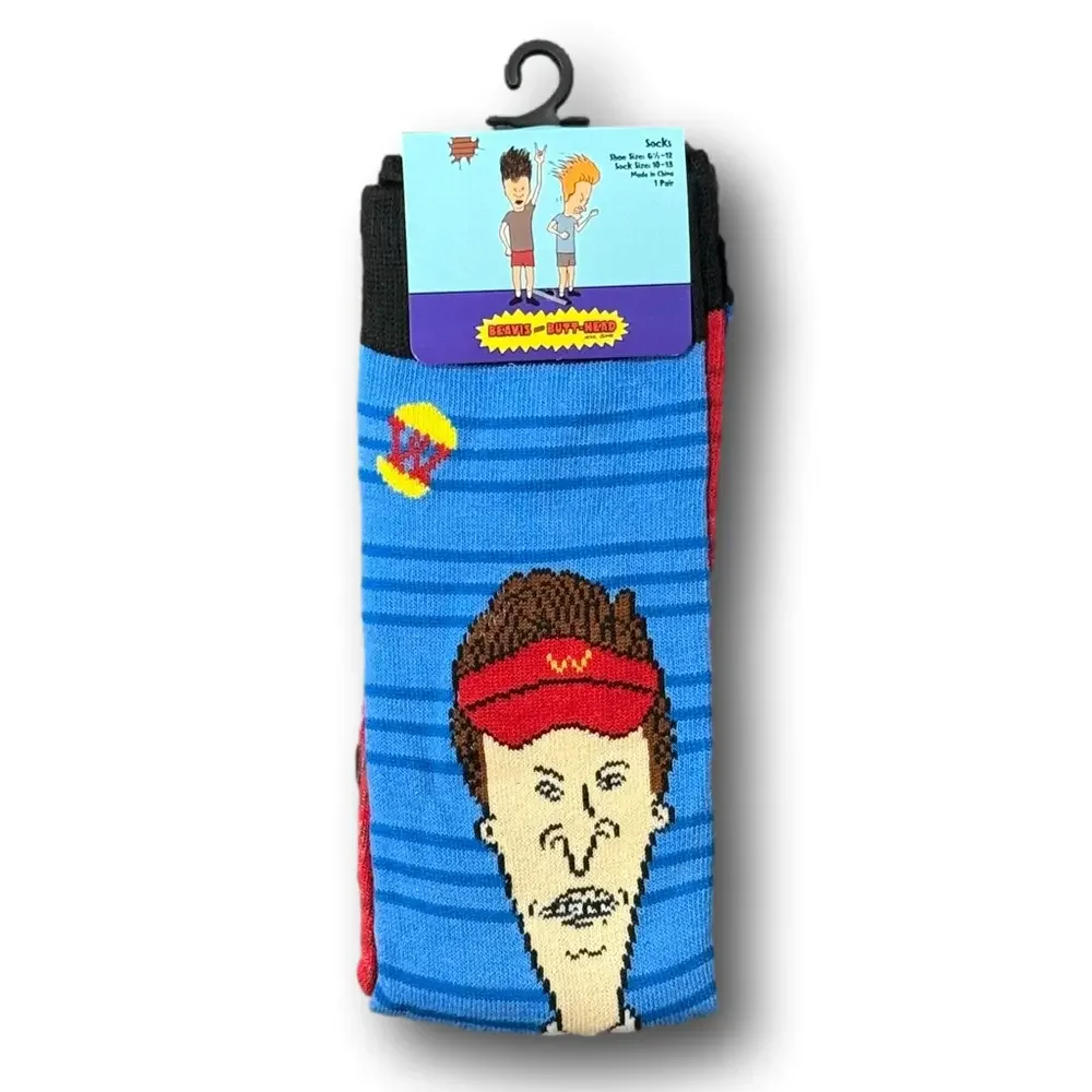 3/$20 Butthead Funny Novelty Crew Socks - NWT